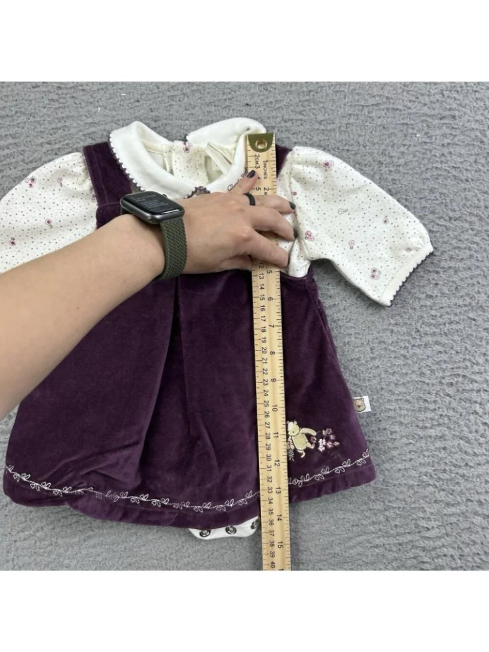 Winnie The Pooh Purple Dress Size Newborn VTG Two Piece Baby Kid